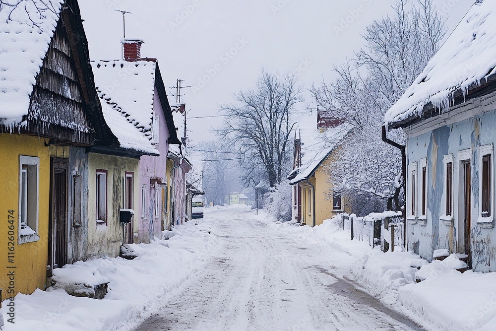 The beauty of snowy and cold winter, Podlasie, Poland whit generative ai The beauty of snowy and cold winter, Podlasie, Poland whit generative ai