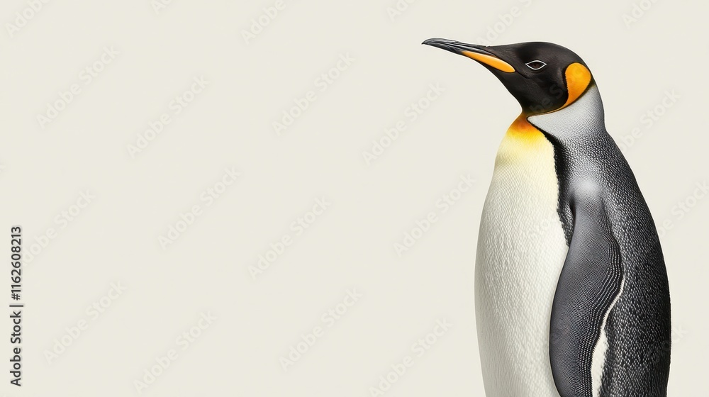 Fototapeta premium Majestic Emperor Penguin with Vibrant Orange and Black Colors