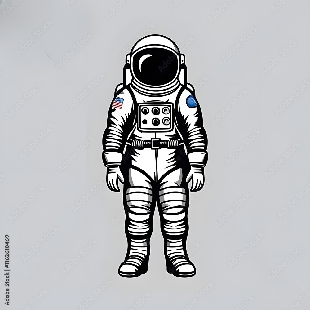 Vector Illustration of a Cosmonaut - Space Explorer Design Vector Illustration of a Cosmonaut - Space Explorer Design