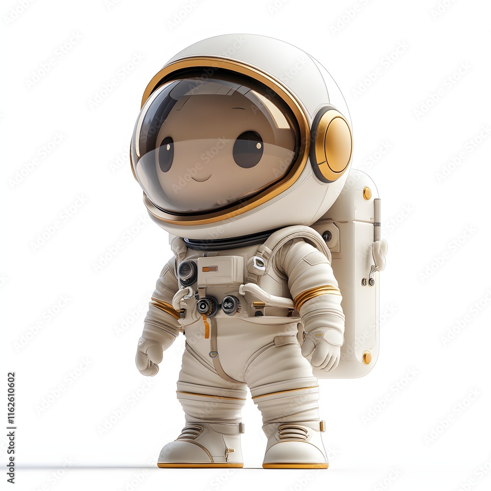 A charming 3D render of a cute astronaut kid with white space suit, ready for space adventure. Adorable 3D Character A charming 3D render of a cute astronaut kid with white space suit, ready for space adventure. Adorable 3D Character