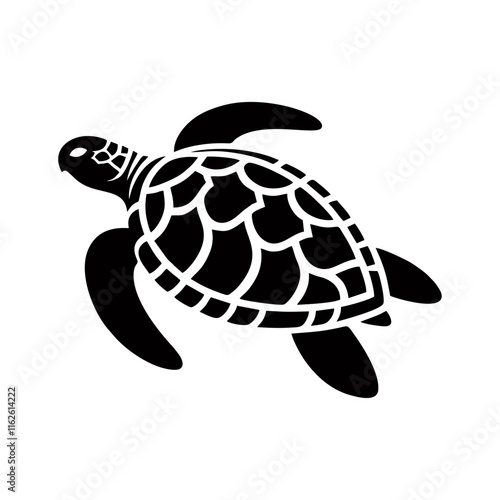 Sea turtle logo design sticker vector illustration template hand draw