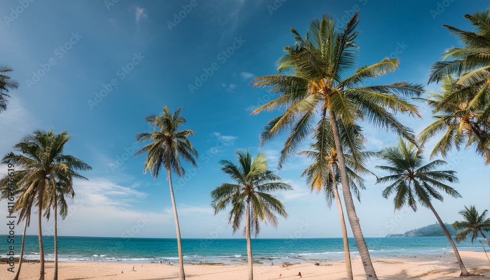The perfect escape: beach, sun, and coconut trees The perfect escape: beach, sun, and coconut trees