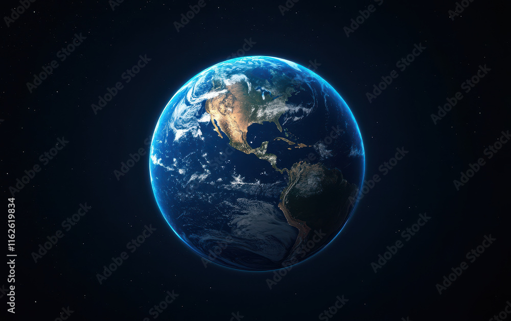 Obraz premium Earth viewed from space, showcasing vibrant colors and details of continents, evoking sense of wonder and connection to our planet