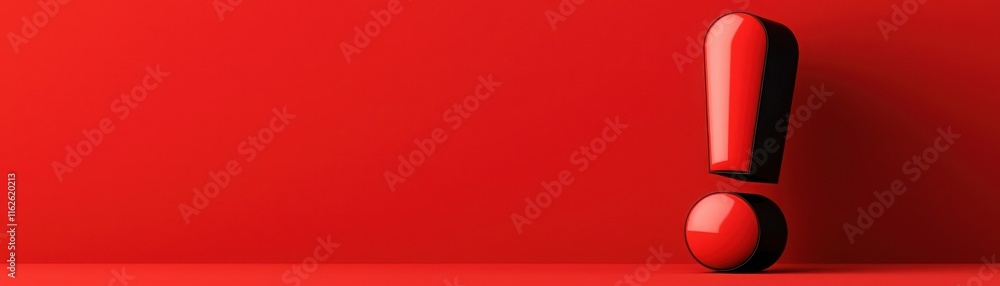A vibrant red background featuring a large red exclamation mark, conveying a sense of urgency or importance. A vibrant red background featuring a large red exclamation mark, conveying a sense of urgency or importance.