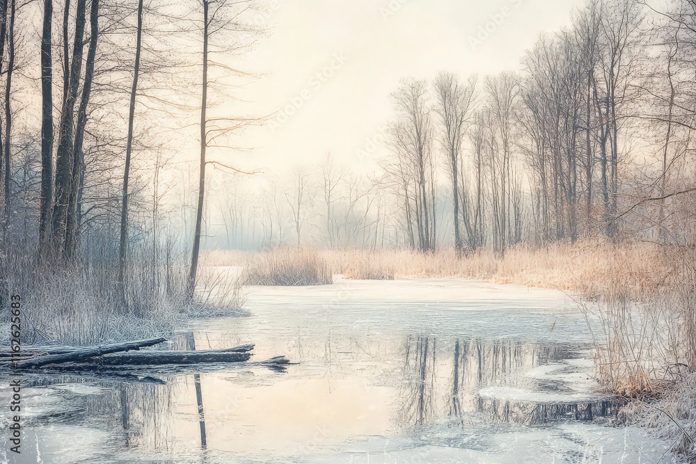 Serene Winter Forest Landscape Serene Winter Forest Landscape