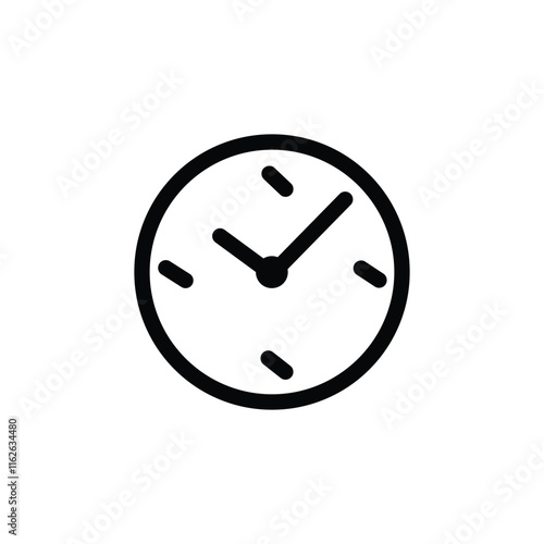 Black time clock icon isolated on white background