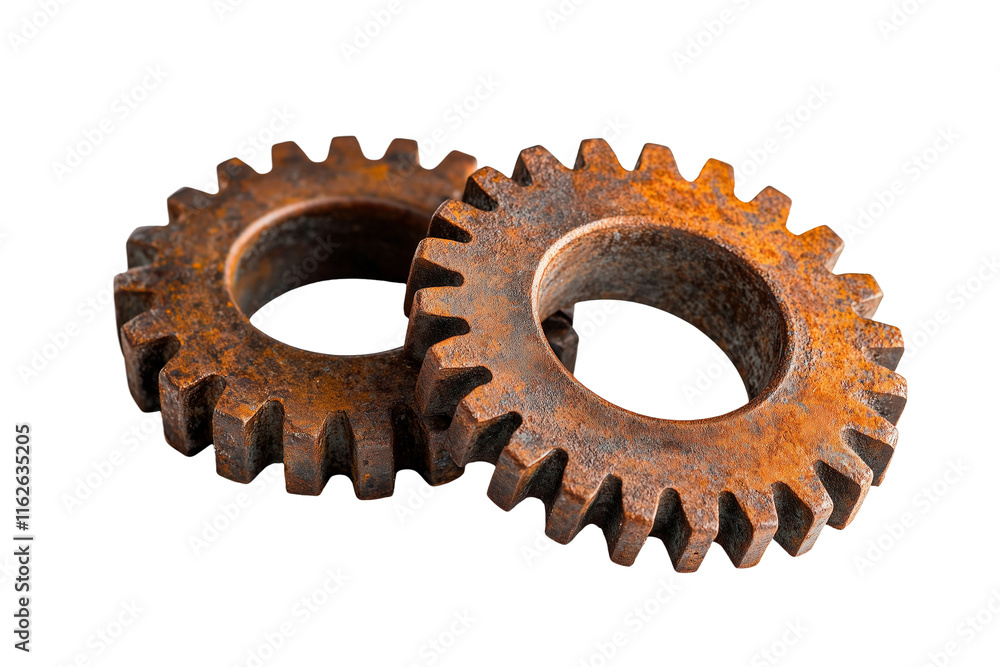 Rusty gears, isolated on transparent background Rusty gears, isolated on transparent background
