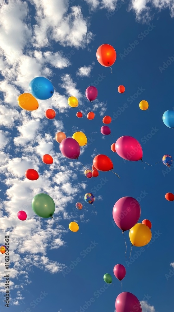 Colorful hot air balloons fill the sky during a festival at sunset Colorful hot air balloons fill the sky during a festival at sunset