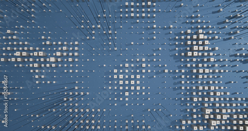 Abstract Cubes Geometric Shapes Blue Speed Motion Textured Background with Spikes