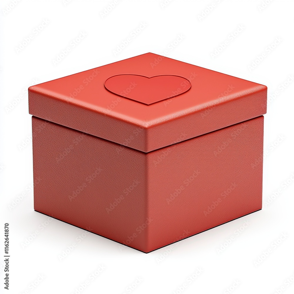 A simple red gift box adorned with a heart symbol, perfect for special occasions, gifts, and surprises. A simple red gift box adorned with a heart symbol, perfect for special occasions, gifts, and surprises.
