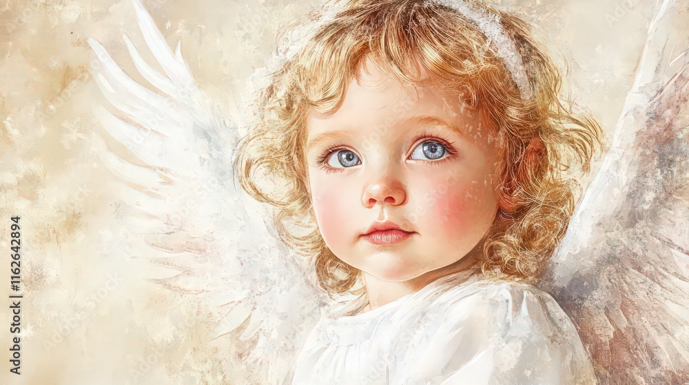 Watercolor image of an angel Watercolor image of an angel