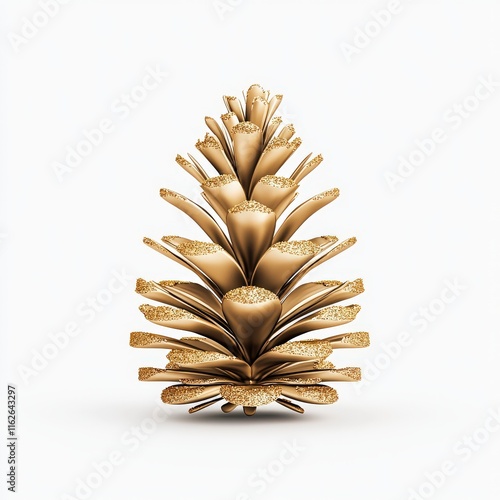 A stunning golden pinecone symbolizing nature's beauty and elegance, perfect for seasonal decor or design projects.