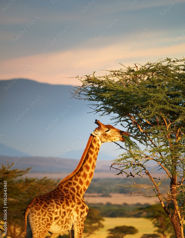 Fototapeta premium Their long necks and unique patterns make giraffes truly remarkable