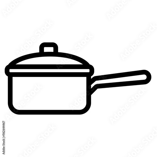 saucepan with lid icon illustration