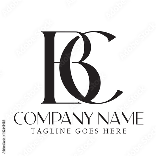 Letter BC or CB vector logo design for luxury, fashion, jewelry, boutique, and startup photo