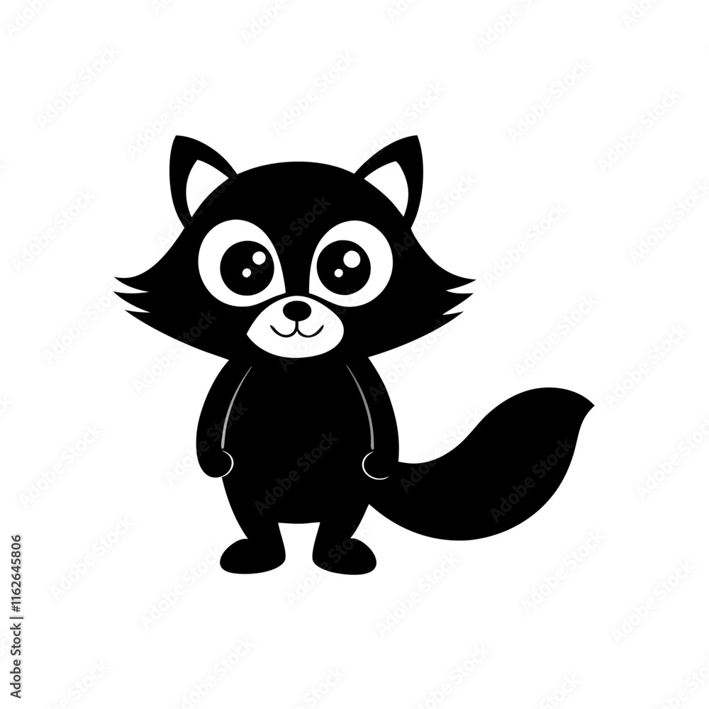 Raccoon cartoon vector silhouette Raccoon cartoon vector silhouette