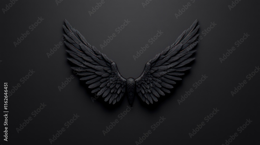 Graceful Dark Angel Wings Illustration Graceful Dark Angel Wings Illustration