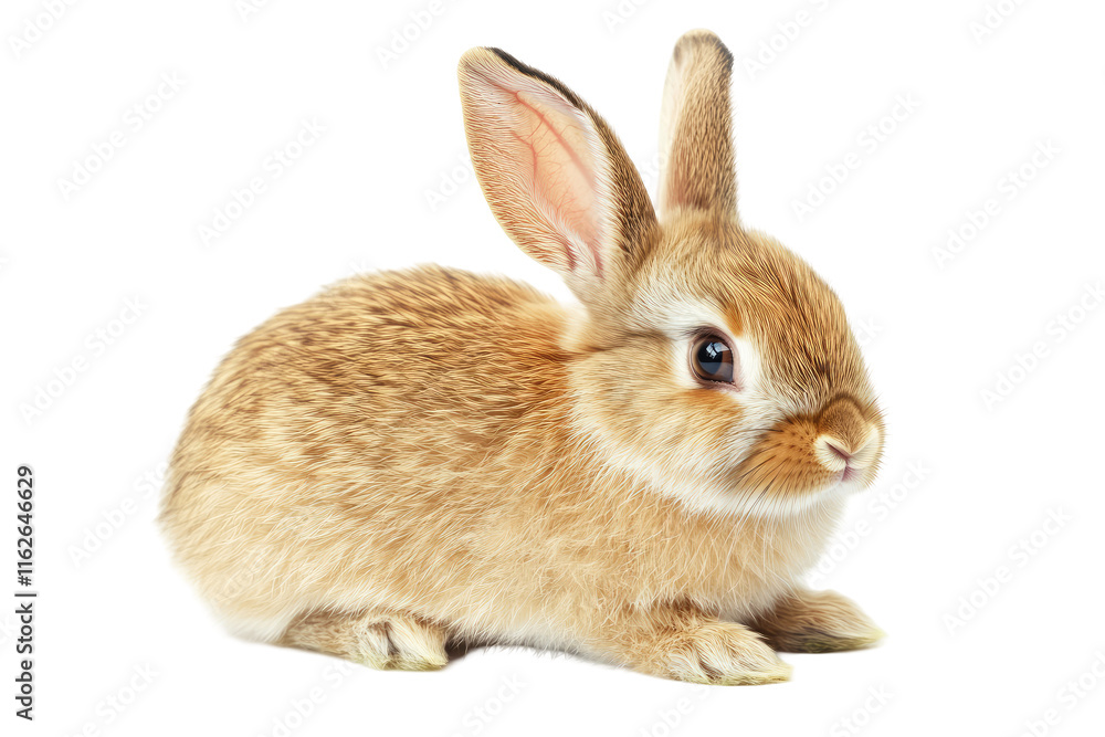 Sweet little bunny with soft fur and long ears on transparent png background for cute animal illustrations Sweet little bunny with soft fur and long ears on transparent png background for cute animal illustrations