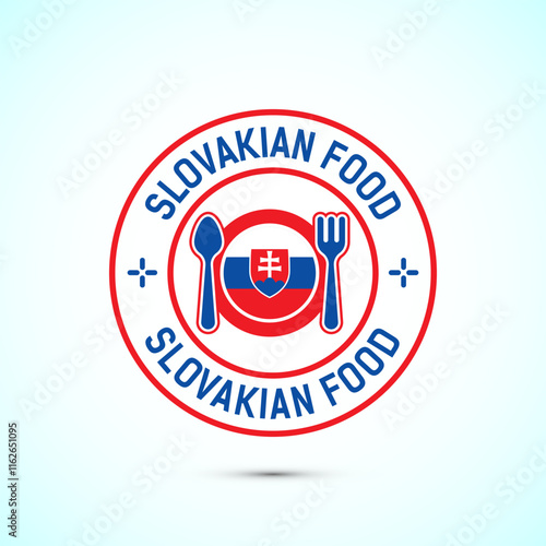 Slovakian food icon badge with flag, suitable for restaurant business