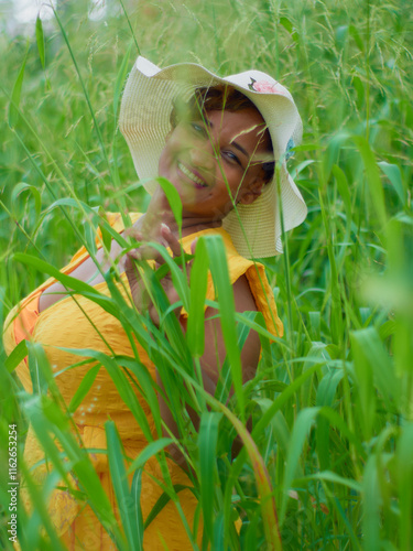 little girl in the garden