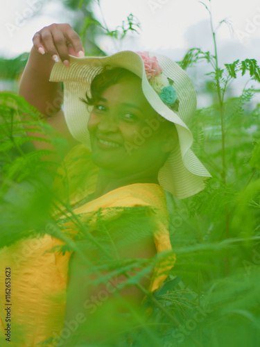 young woman in the garden