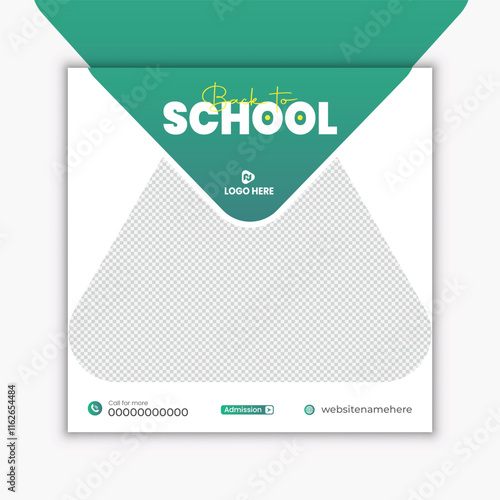 Admission going on social media and banner template. back to school.