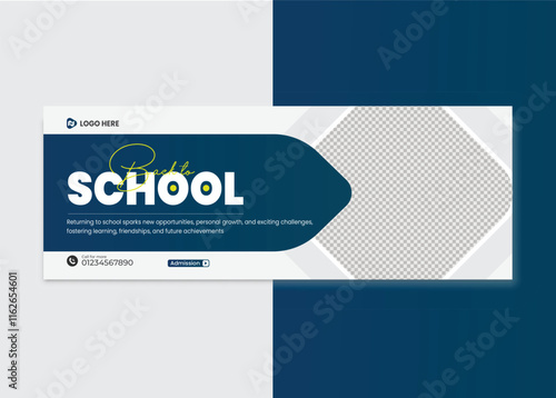 website banner or cover design template, back to school, social promotion template