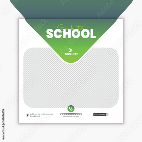 Admission going on social media and banner template. back to school.
