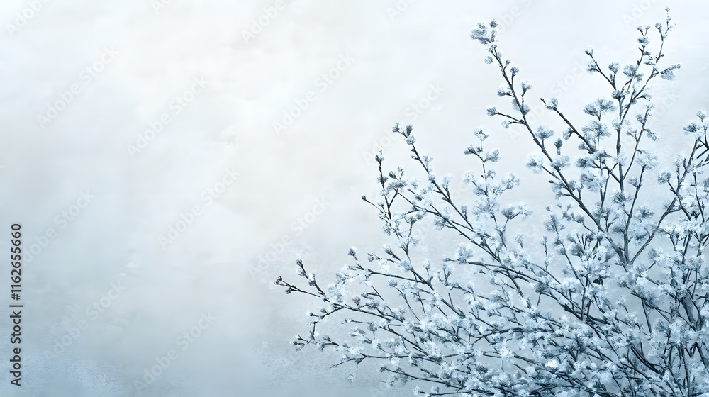 Frosty Branches Adorn A Winter Landscape Frosty Branches Adorn A Winter Landscape