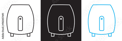 Air fryer icon. cooking fry appliance icon simple . Cooking air fryer appliance icon for logo, website, social media, mobile app etc Vector illustration. isolated on white and black background. EPS 10