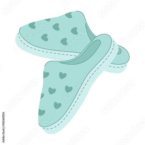 Cartoon house colorful slippers. Indoor shoes, cozy flip flops, warm home footwear, cute animal muzzles decor, funny soft boots, flat illustration vector