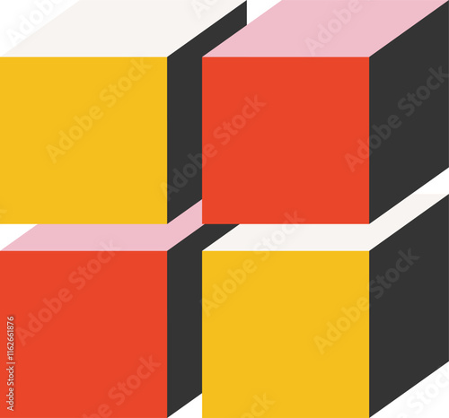 Bauhaus volumetric geometry vector illustration