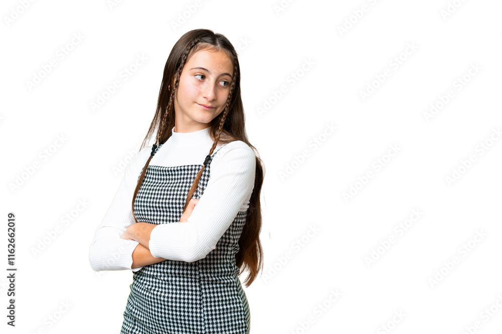 Young girl over isolated chroma key background with arms crossed and happy Young girl over isolated chroma key background with arms crossed and happy