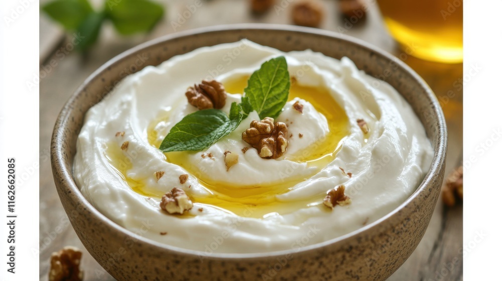 Rustic Greek Yogurt with Honey and Walnuts Rustic Greek Yogurt with Honey and Walnuts