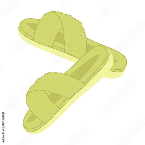 Cartoon house colorful slippers. Indoor shoes, cozy flip flops, warm home footwear, cute animal muzzles decor, funny soft boots, flat illustration vector