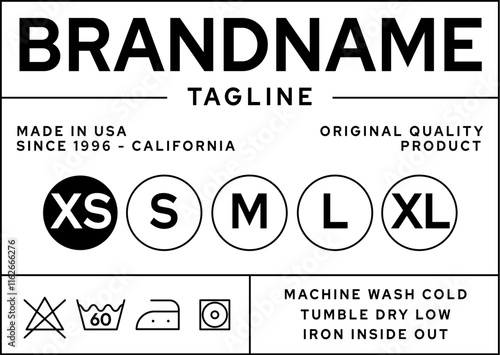 Clothing label tag template