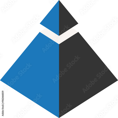 Pyramid Bauhaus volumetric design vector illustration