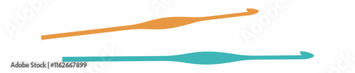 Pair of crochet hooks vector illustration