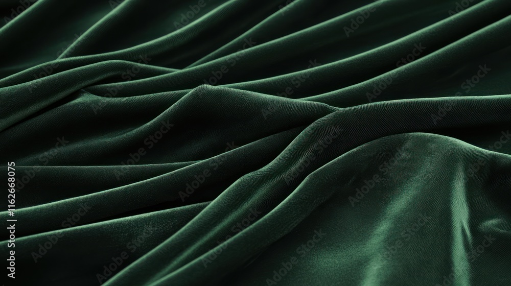 Fototapeta premium A close-up of luxurious green velvet fabric, showcasing its texture and rich color.