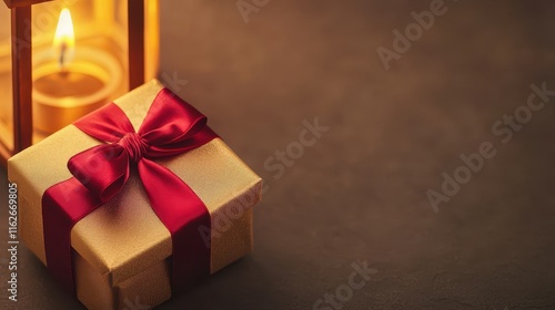 Wallpaper Mural Chinese New Year's Eve Concept, Decorative Gold and Red Gift Box with Silk Ribbon, Perfect for Celebrations and Special Occasions Torontodigital.ca