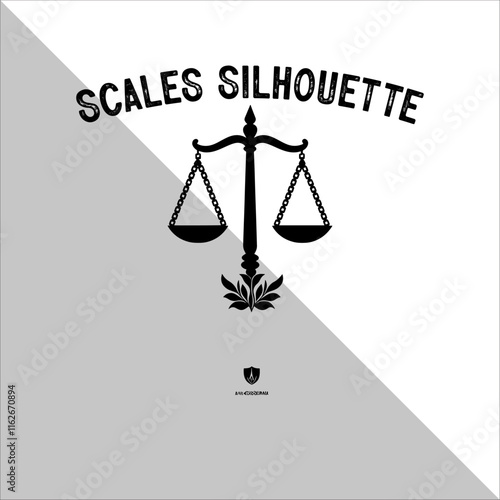 Weight Balance Scale Silhouette. Scale Silhouette, Justice,Balance Illustration.  