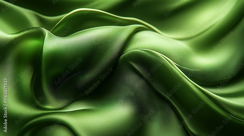 Obraz premium Abstract Green Fabric Draped Softly