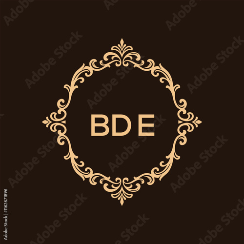 BDE letter logo design with black background in illustrator, vector logo modern alphabet font overlap style. calligraphy designs for logo, Poster, Invitation, etc.	 photo