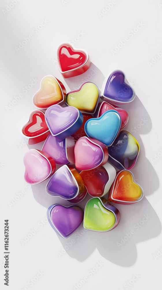 Fototapeta premium I love you, Valentine's Day greeting card, holiday card, hearts, valentines, cakes, flowers for your loved one 