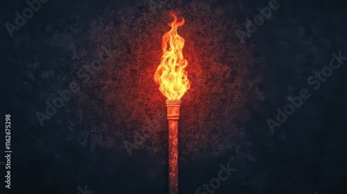 Symbol of freedom artistic torch dark background digital art enlightenment concept