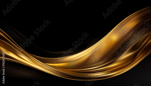 Luxury gold wave illustration background on black background. Premium design for wallpaper