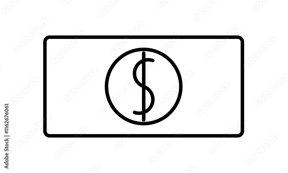simple money icon, dollar, currency simple money icon, dollar, currency