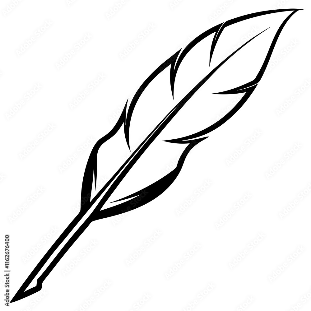 Obraz premium Minimalist Quill Pen Vector Illustration