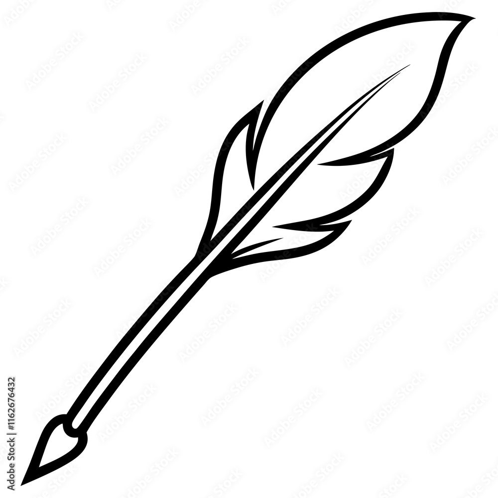 Minimalist Quill Pen Vector Illustration Minimalist Quill Pen Vector Illustration