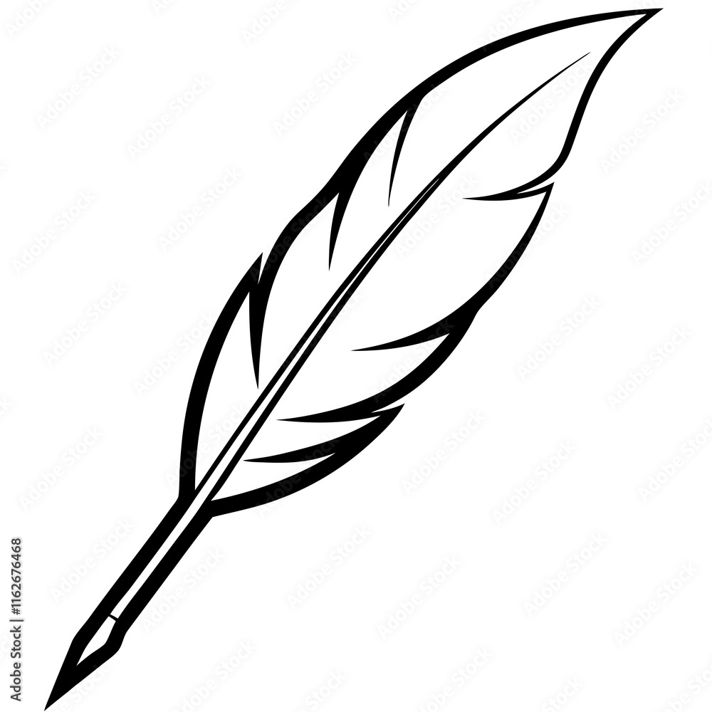 Minimalist Quill Pen Vector Illustration Minimalist Quill Pen Vector Illustration